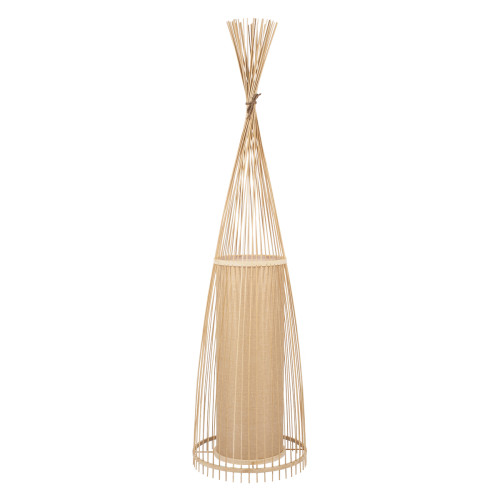 AZORES 01755 Modern Floor Lamp Single Light 1 x E27 Beige Bamboo Mesh D40 x H150cm