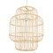  HAITI 01763 Vintage Hanging Ceiling Lamp Single Light Beige Wooden Bamboo Mesh Φ48 x H60cm