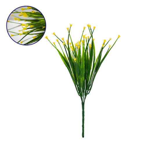  09078 Τεχνητό Φυτό Διακοσμητικό Μπουκέτο Aphyllanthes Κίτρινο M17cm x Υ30cm Π17cm με 7 Κλαδάκια