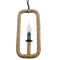  LINDELL 10001110 Vintage Industrial Hanging Ceiling Lamp Single Light Black Metallic with Beige Rope Φ18 x H33cm