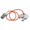  115101 Pendant Ceiling Light Suspension with Nickel Metal Base - Fabric Orange Cord and Nickel Metal Base E27
