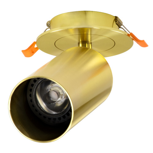 LEO 60352 Recessed Moving Round Aluminum Spot Lamp with GU10 AC 220-240V IP20 Φ6 x H17cm - Gold Platinum - 5 Years Warranty