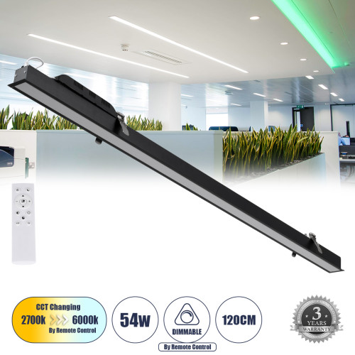  LUCA 61032 Linear Recessed Luminaire Linear LED CCT 54W 6500lm 120° AC 220-240V M121.5 x W5 x H4cm 