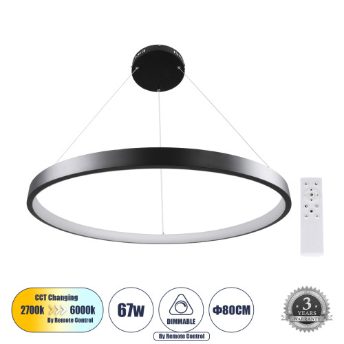 NEMESIS 61161 Pendant Light Ring-Circle LED CCT 67W 7689lm 360° AC 220-240V 