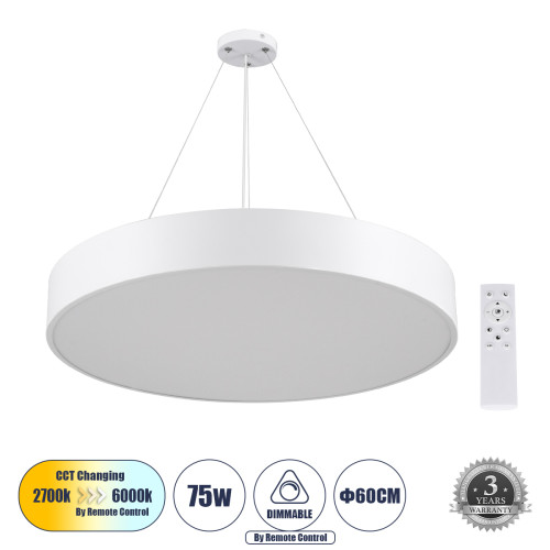 BURTON 61203-P Suspended LED Ceiling Light CCT 75W 8625lm 120° AC 220-240V