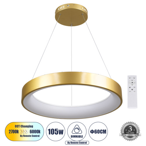 SALEM 61247 Hanging Ceiling Light Ring-Circle LED CCT 105W 12075lm 120° AC 220-240V
