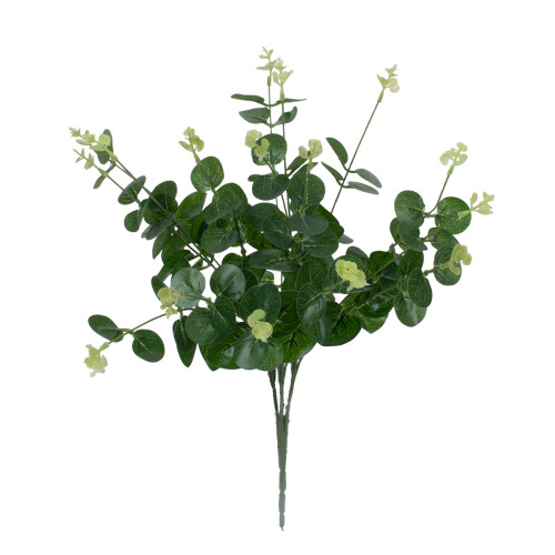  EUCALYPTUS 78295 Artificial Eucalyptus Plant - Bouquet of Decorative Plants - Branches with Foliage Green - White H45cm
