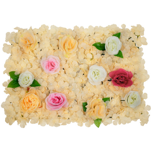  78308 Συνθετικό Πάνελ Λουλουδιών - Κάθετος Κήπος Τριαντάφυλλο - Ορτανσία - Παιώνια Μ60 x Υ40 x Π7cm
