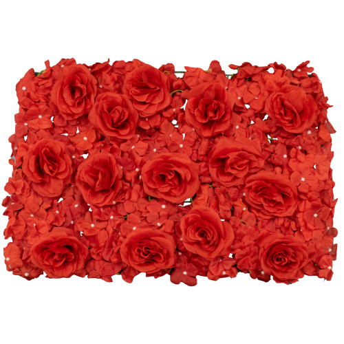 78310 Συνθετικό Πάνελ Λουλουδιών - Κάθετος Κήπος Τριαντάφυλλο - Ορτανσία Μ60 x Υ40 x Π7cm