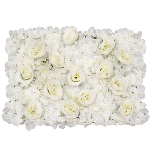  78311 Συνθετικό Πάνελ Λουλουδιών - Κάθετος Κήπος Τριαντάφυλλο - Ορτανσία Μ60 x Υ40 x Π7cm