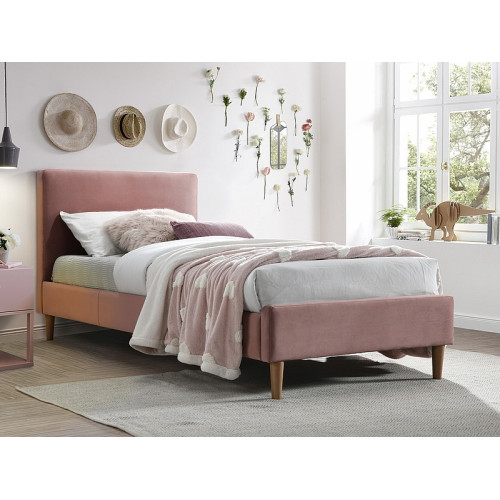 Upholstered bed Αcoma 90x200 Antique  Pink DIOMMI ACOMAV90ARD