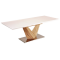 Alaras dining table 160-220x85x75 white lacquer/sonoma oak DIOMMI ALARAS