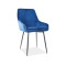 Upholstered chair Albi 50x45x82 frame black matt/dark blue velvet 91 DIOMMI ALBIVCGR