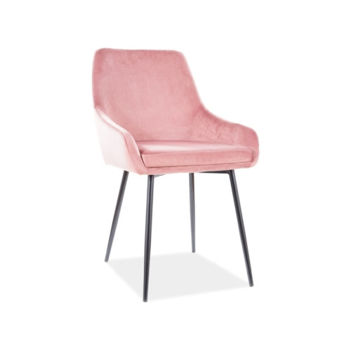 Upholstered chair Albi 50x45x82 frame black matte/velvet pink antique 92 DIOMMI ALBIVCRA