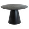 Round kitchen table ANGEL gray laminated mdf top with marble effect and mdf frame in matte black 120x76cm DIOMMI ANGELSZC