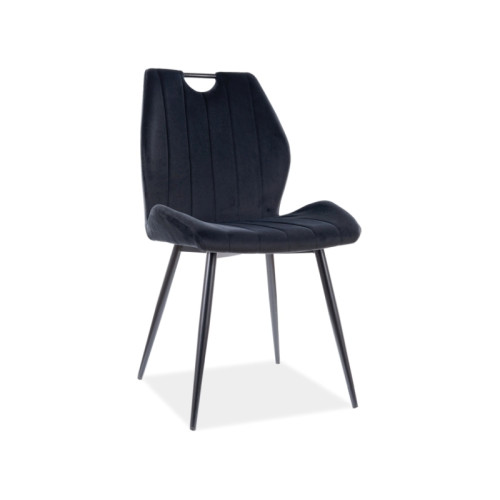 Upholstered chair Arco 51x51x91 black frame/black velvet bluvel 19 DIOMMI ARCOVCC