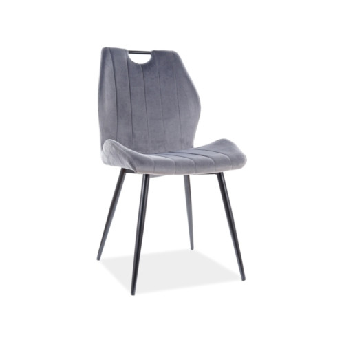 Upholstered chair Arco 51x51x91 black frame/grey velvet bluvel 14 DIOMMI ARCOVCSZ