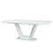 Extendable dining table ARMANI top made of MDF and tempered glass in white and frame made of MDF and glass in matte white 160(220)x90x76cm DIOMMI ARMANIBB