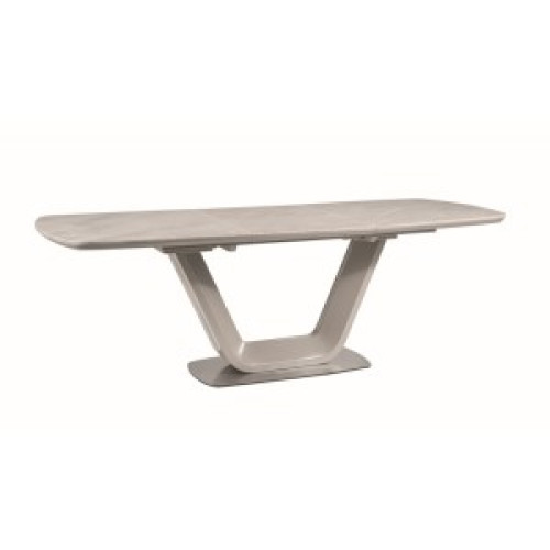 Extendable dining table ARMANI CERAMIC top of mdf and ceramic in matte gray and frame of mdf and metal in matte gray 160(220)x90x76cm DIOMMI ARMANISZ160
