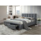 Upholstered bed ASCOT with gray fabric damask 160x200 DIOMMI ASCOT160SZ