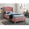 ASPEN VELVET upholstered bed with antique pink fabric damask. 90x200 DIOMMI ASPENV90RD