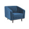 Upholstered armchair Asprey 1 blue velvet and wenge 83x85x78 DIOMMI ASPREY1VGR86