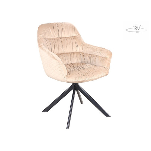 Upholstered chair ASTORIA beige velvet and black 60x45x85 DIOMMI ASTORIAVCBE