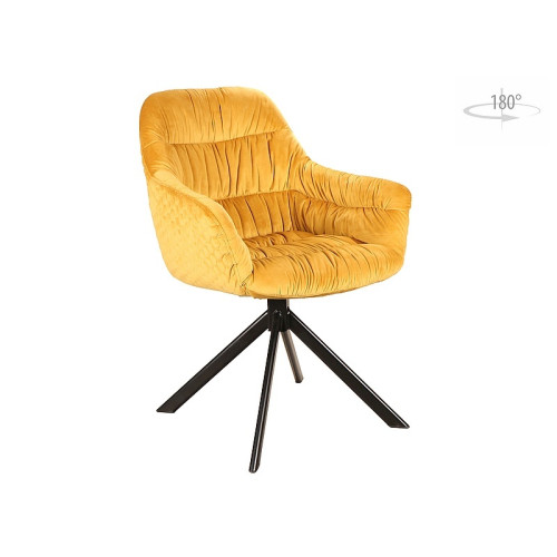 Upholstered chair Astoria 60x45x85 black metal base/curry velvet bluvel 68 DIOMMI ASTORIAVCCU