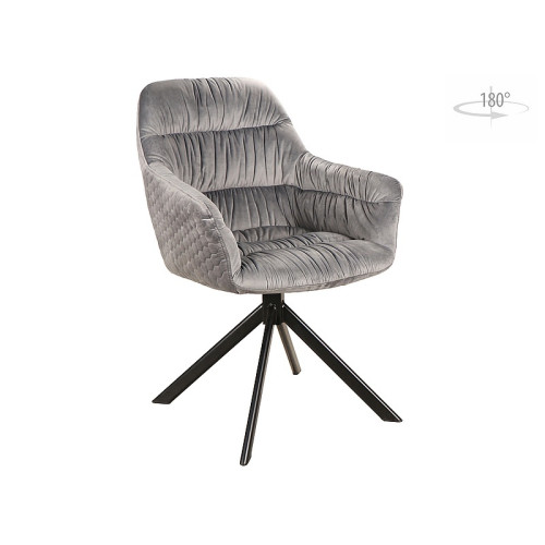 Upholstered chair Astoria 60x45x85 black metal base/grey velvet bluvel 14 DIOMMI ASTORIAVCSZ