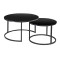 Set of coffee tables ATLANTA D black tempered glass top and black metal frame 80x45/60x42cm DIOMMI ATLANTADCC