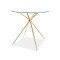 Coffee table AZALIA top of transparent tempered glass and metal frame in gold color 80x75cm DIOMMI AZALIATZLFI80