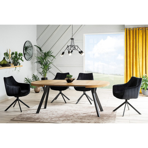 Upholstered chair Azalia 61x44x86 black metal base/black velvet bluvel 19 DIOMMI AZALIAVCC