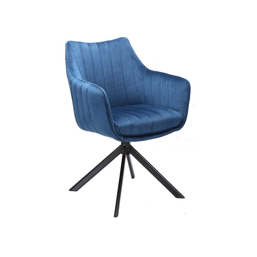 Upholstered chair Azalia 61x44x86 black metal base/navy velvet bluvel 86 DIOMMI AZALIAVCG