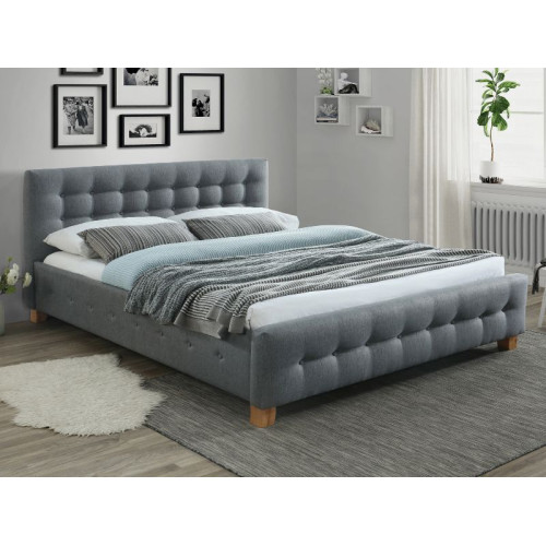 Upholstered Bed Barcelona 160x200 Gray DIOMMI BARCELONA160SZ