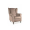 Upholstered armchair BARON beige velvet and wenge 75x80 x101 DIOMMI BARONV28