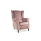 BARON upholstered armchair antique pink velvet and wenge 75x80 x101 DIOMMI BARONV52