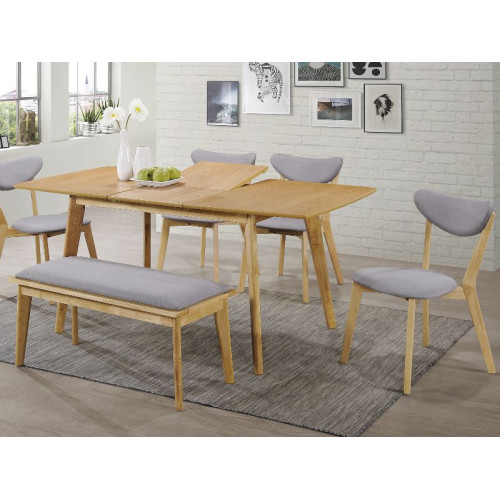 Extendable dining table BRANDO MDF top and veneer in oak color and oak frame 120(160)x80x75cm DIOMMI BRANDOD120 80-1740