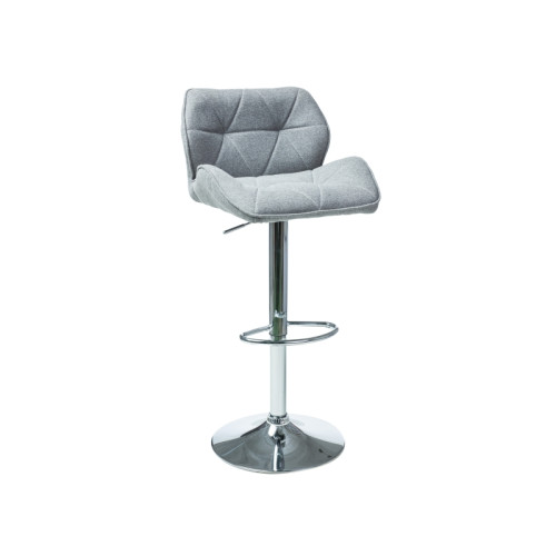 Upholstered bar stool C122 51x37x86 metal chrome base/light gray 94 DIOMMI C122SZ