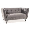 Two-seater sofa Castello 2 142x85x78 velvet gray/wenge DIOMMI CASTELLO2V14