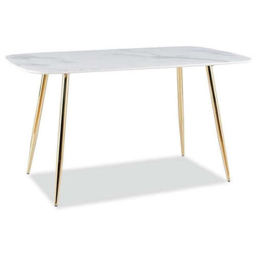 CERES TABLE WHITE MARBLE EFFECT / GOLD FRAME 140X80 DIOMMI CERESBZL140