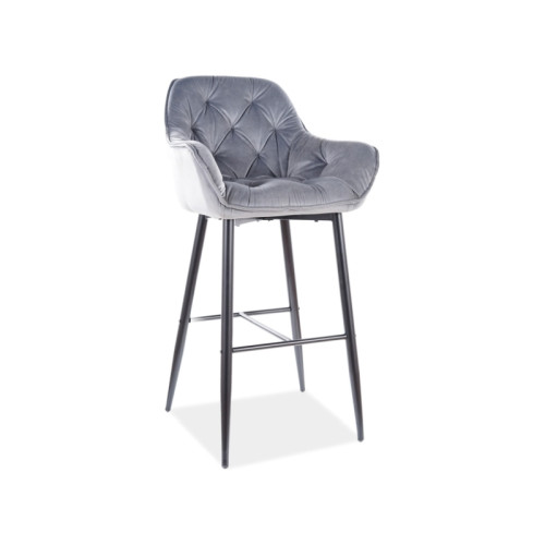 Upholstered bar chair Cherry H1 40x56x105 black metal base/gray velvet bluvel 14 DIOMMI CHERRYH1VCSZ