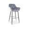 Upholstered bar chair CHERRY H1 gray velvet black 40x56x105 DIOMMI CHERRYH1VCSZ