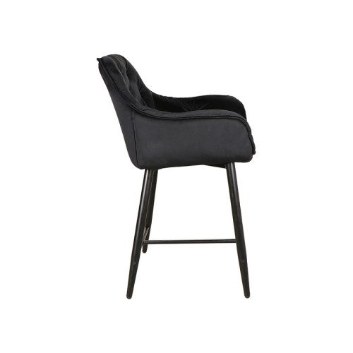 Upholstered bar stool Cherry H2 56x42x86 black metal base/black velvet bluvel 19 DIOMMI CHERRYH2CC