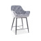 Upholstered bar stool Cherry H2 56x42x86 black metal base/gray velvet bluvel 14 DIOMMI CHERRYH2VCSZ