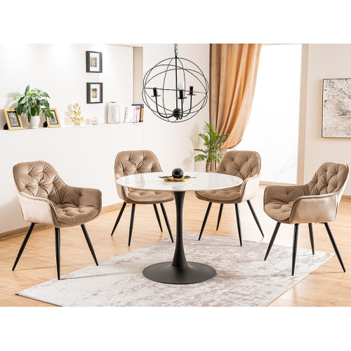 CHERRY VELVET CHAIR BLACK FRAME / BEIGE BLUVEL 28 DIOMMI CHERRYVCBE