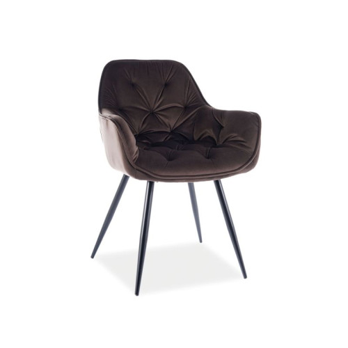 Upholstered chair Cherry brown velvet and black 57x43x87 DIOMMI CHERRYVCBR