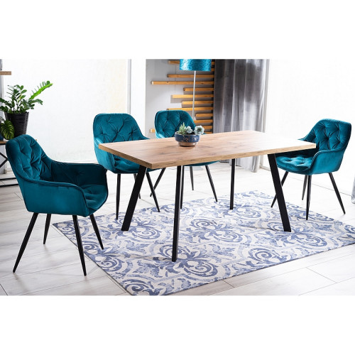 CHERRY VELVET CHAIR BLACK FRAME / TURQUOISE BLUVEL 85 DIOMMI CHERRYVCTU