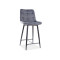 Upholstered bar stool Chic H2 gray velvet and black 45x37x92 DIOMMI CHICH2VCSZ