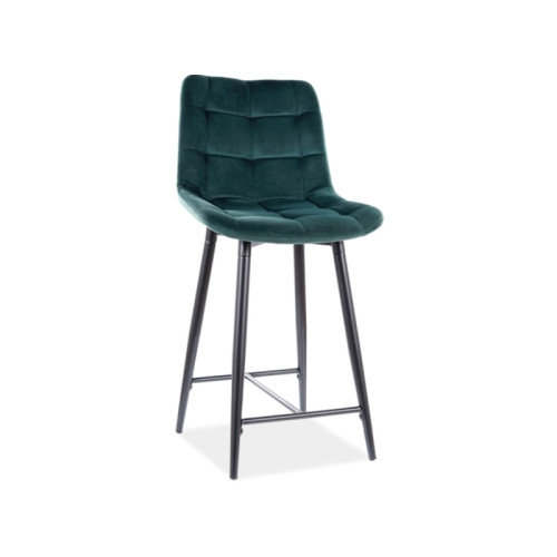 Upholstered bar chair Chic H2 45x37x92 black/green velvet DIOMMI CHICH2VCZ