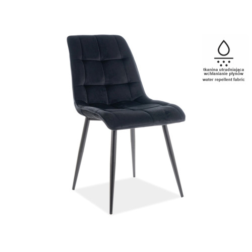 Upholstered chair Chic 50x43x88 black/black velvet DIOMMI CHICMVCC